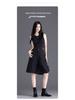 Women's Black Denim Mid-Calf Shorts - Summer 2025 Collection, Lightweight, Loose Fit, Five-Point Wide Leg Style