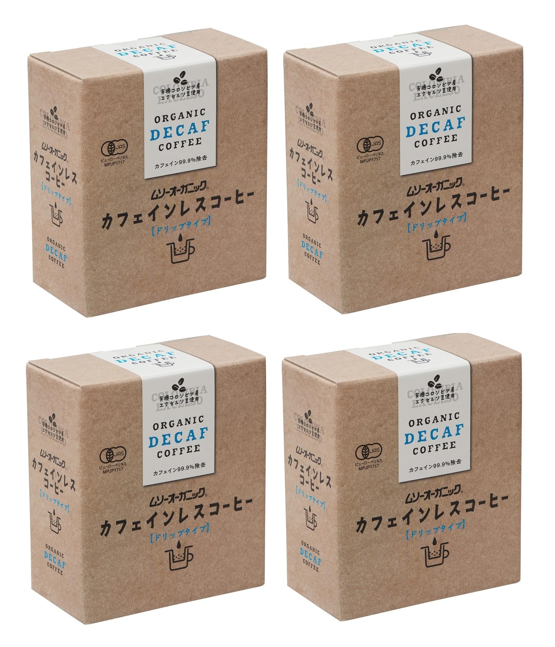 Musou Shoji Organic Decaffeinated Coffee x x 4 Indonesian Swiss Water Process (Drip Type) (10g 5P) packs, Mandheling,