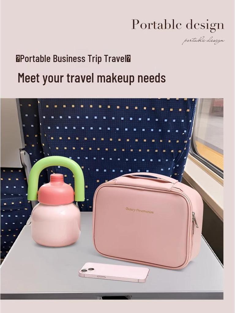 Partitioned High-Capacity Travel Makeup Bag, 1-Piece
