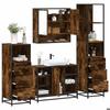 VidaXL Bathroom Furniture Set 4 Pcs Smoked Oak Engineered Wood, Bathroom Cabinet, Storage Cabinet of 3301302