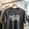 2025 Summer Men's Cotton T-shirt Motocycle Moto Wheel Print Loose Sweat-absorbing Sports Cycling Print Tee Top