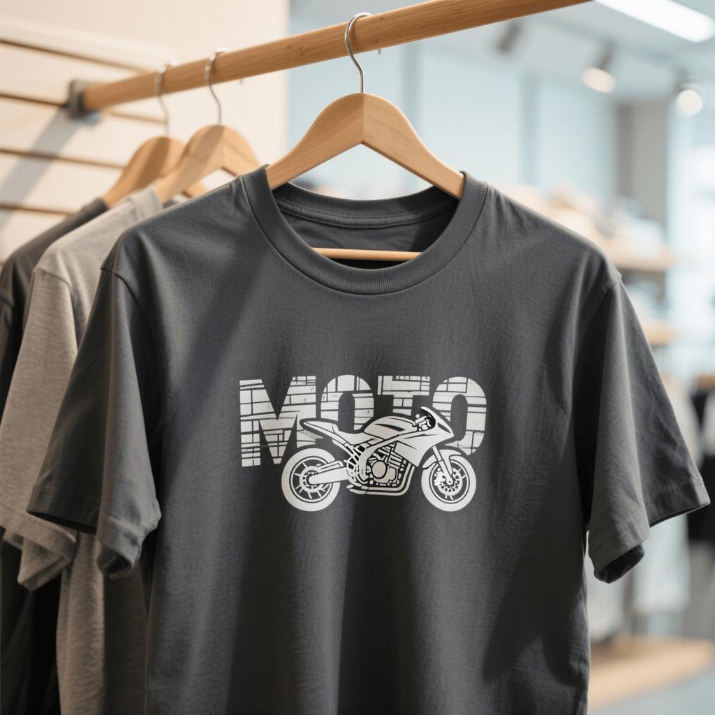 2025 Summer Men's Cotton T-shirt Motocycle Moto Wheel Print Loose Sweat-absorbing Sports Cycling Print Tee Top