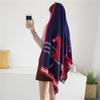 Autumn new imitation cashmere women's scarf, winter long jacquard horse double-sided warm and cold shawl
