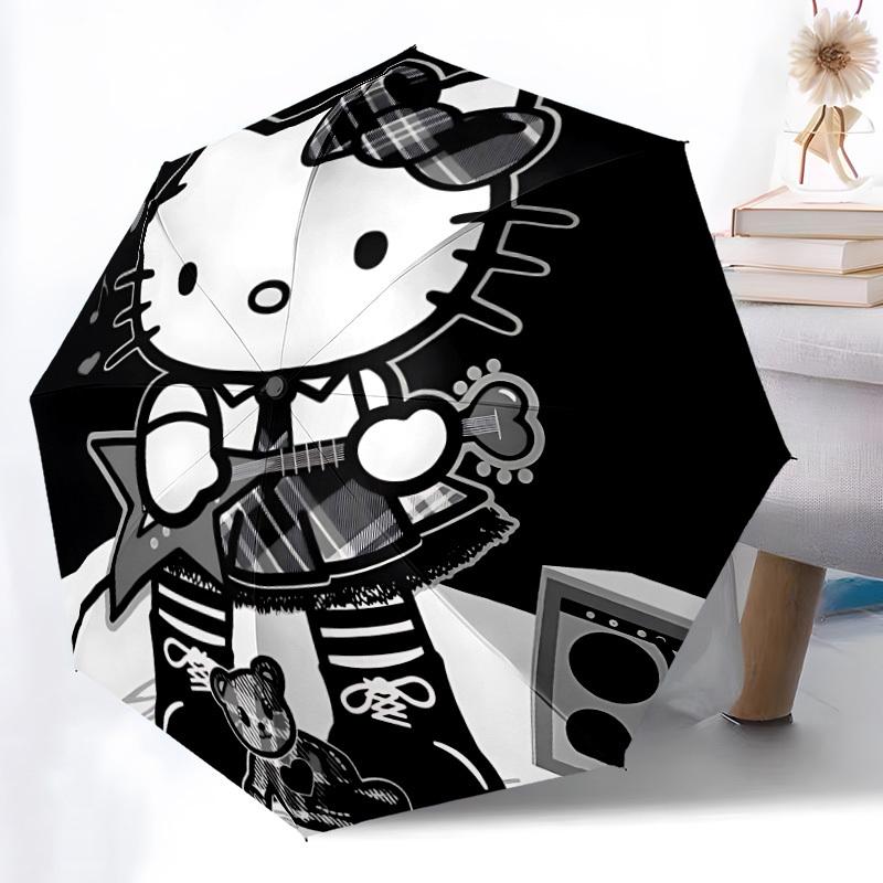 1pc Hello Kitty Automatic Umbrella 8-Bone Design Compact Gear for Outdoor Travel, Perfect Helloween Chrismas Gift for Friends or Family Yy250903221