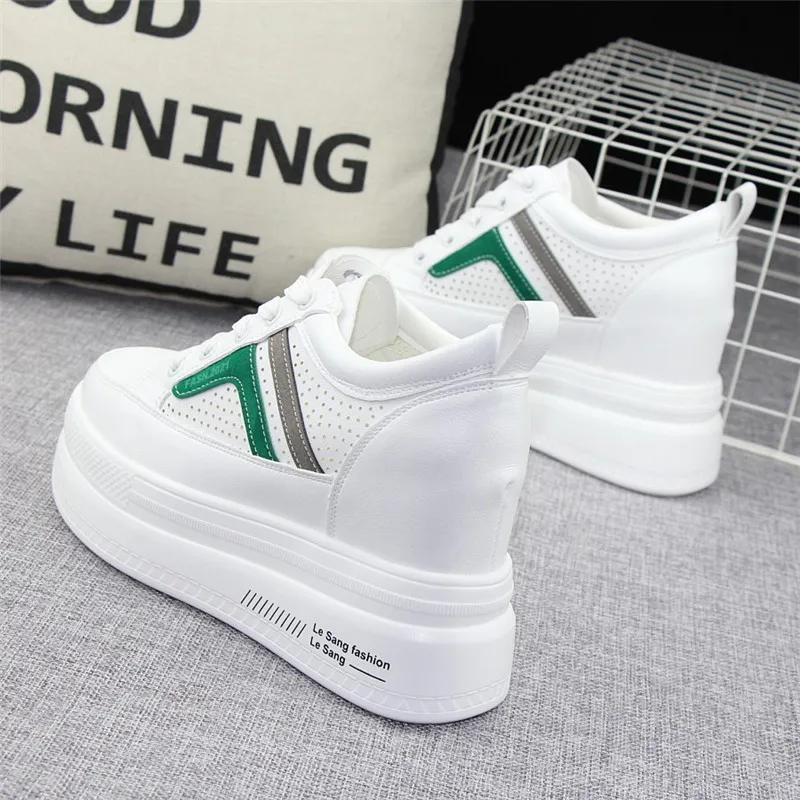 Fashion 2025 New Women 10cm Platform Wedge Fashion Sneakers Lace Up Shoes Vulcanize Chunky Sneaker Ladies Fashion Platform Shoes