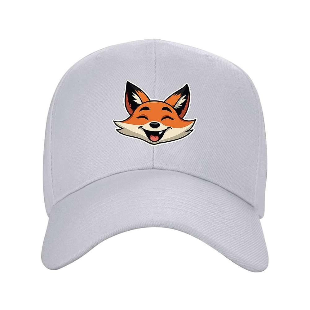 Happy Fox Laughing Expression Baseball Cap Stylish Travel Adjustable Outdoor Hat