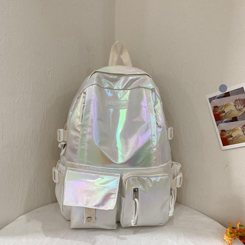 Schoolbag Symphony Pearlescent Lightweight Anti-splashing Schoolbag Korean Version Harajuku Ulzzang Backpack Female College Student Backpack Female