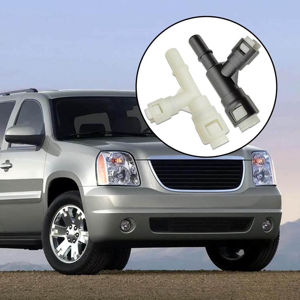 2PCS Car Heater Inlet Hose Fitting 15055343 Heater Inlet Hose Connector Tee Compatible with 00-14 GMC Yukon Sierra Chevy Tahoe Suburban Cadillac