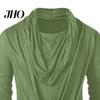 Rollkragen Herren Basic Oberteile Einfarbige Langarm Pullover Locker Weich Frühling Atmungsaktiv Asymmetrisch Bequem Herbst Hemd Tägliche Kleidung