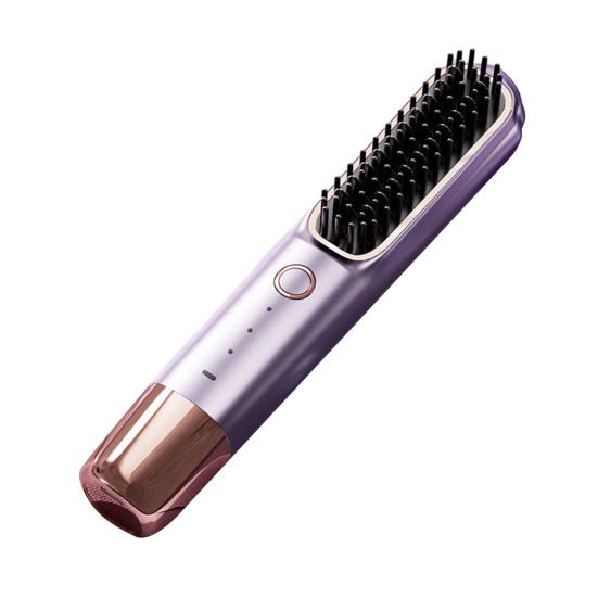 Wireless Straight Hair Comb Anti-Scalding Design 3-Speed Temperature LED Display USB Charging Hair Straightener