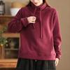 WTEMPO Soild Color Large Size High Collar Thick Drawstring Fleece Pullovers Women Autumn Winter Warm Long Sleeve Pullovers