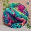 Vibrant Iguana Metal Wall Art Retro Tropical Jungle Reptile Decor Sign 8x8 Inch Aluminum Hanging Plaque For Living Room Outdoor