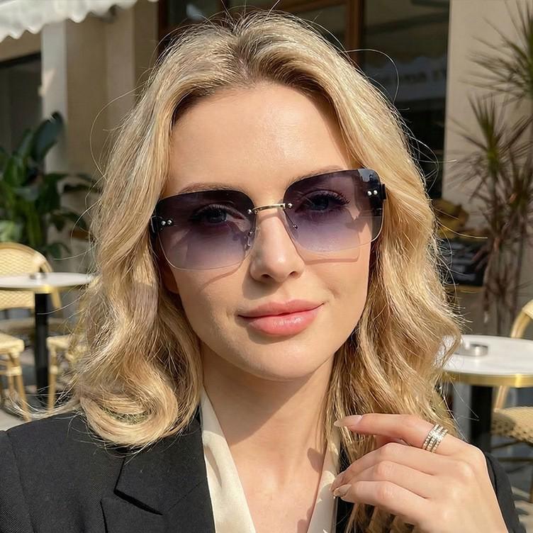 Women's Frameless Sunglasses: Sun Protection & Versatile Style, European & American Design