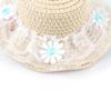 New Pet Straw Hat Cute Pet Photo Decoration Lace Hat Cat Headpiece Small Daisy Straw Hat