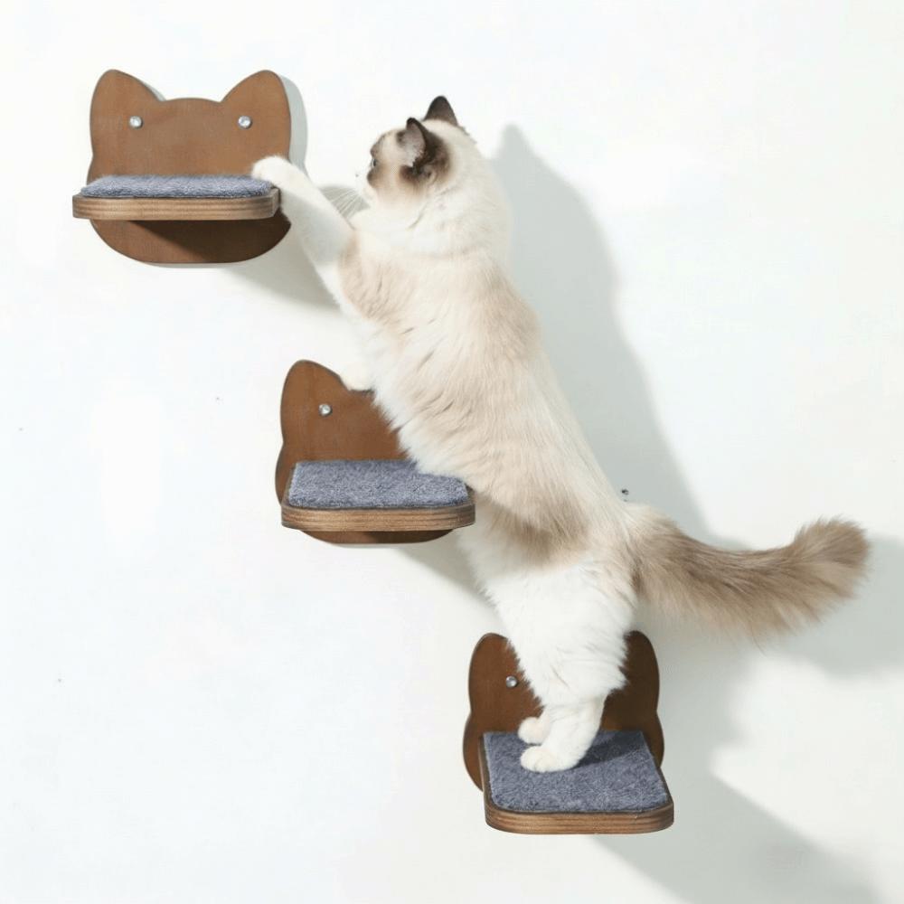 Scaffali da Arrampicata per Gatti in Legno Resistenti all'Usura Tappetini Graffiatoi Scala da Arrampicata per Gatti Gradini Sospesi Piattaforma di Salto Robusta per Gatti