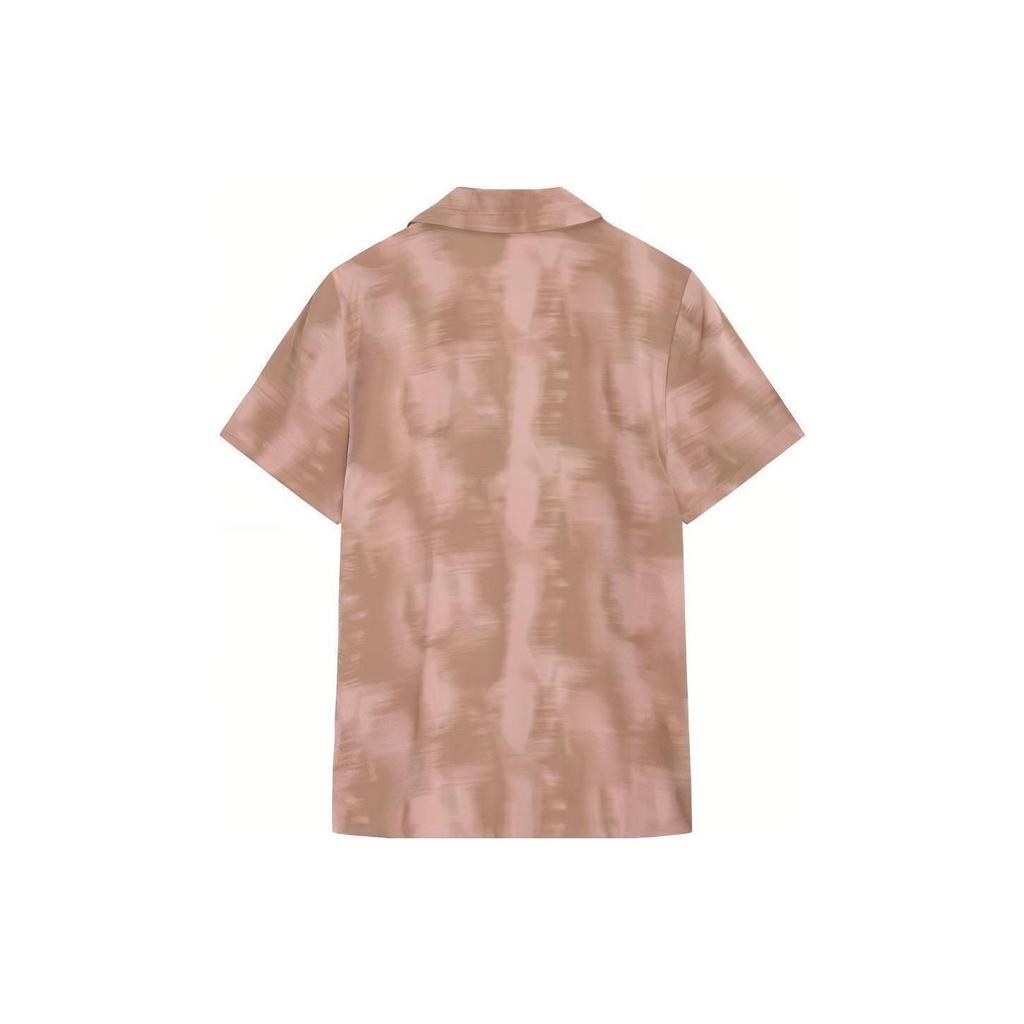 Calvin Klein All Over Print Single Breasted Short Sleeve Shirt Women shirts Pink QS6987