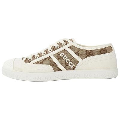 Damskie Trampki Gg Canvas 'White Beige Monogram' Damskie 759071 FAC19 9756
