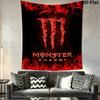 Monster Energy Wall Tapestry Aesthetic Wall Hanging Printed Fabric Blanket Decorative Tapestries for Bedroom Living Room Home Decor