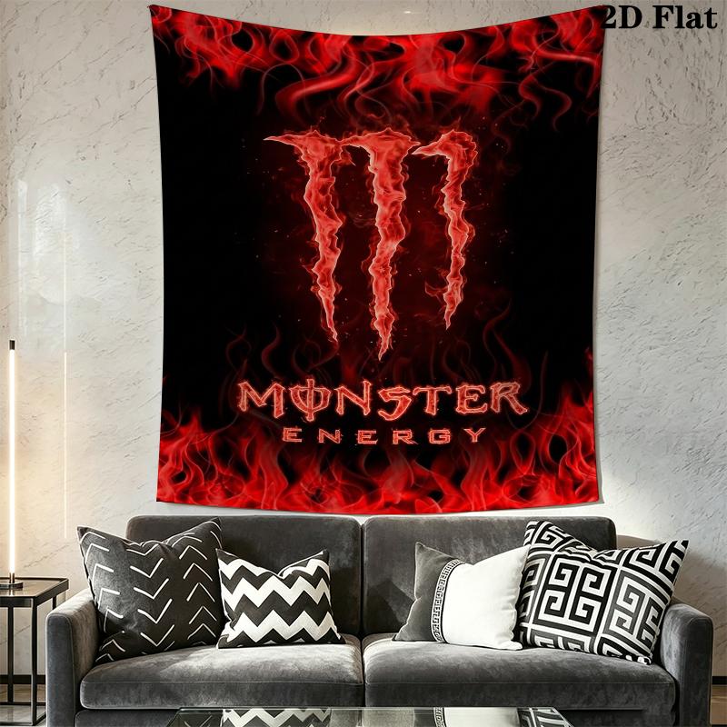 Monster Energy Wall Tapestry Aesthetic Wall Hanging Printed Fabric Blanket Decorative Tapestries for Bedroom Living Room Home Decor