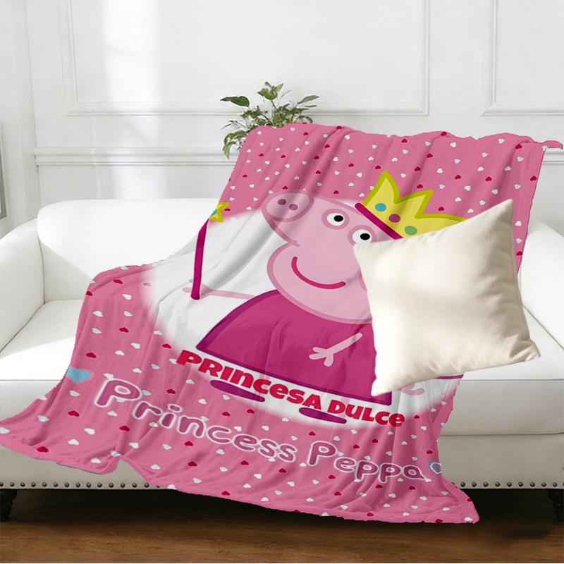 Peppa Pig Print Blanket - Soft & Comfortable, for Bedroom, Travel, Sofa, Home Decoration - Birthday Christmas Gift for Friend