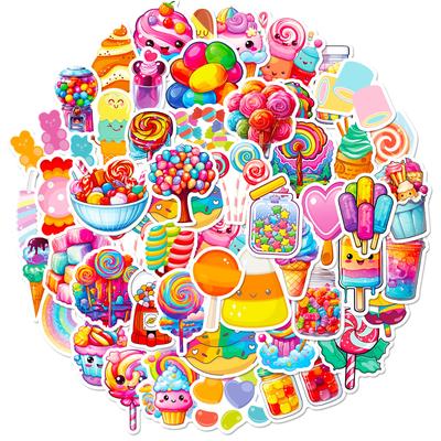 50 Stickers Colorful Candy Lollipop Dessert New Products Personalized DIY Decorative Stickers Waterproof Stickers