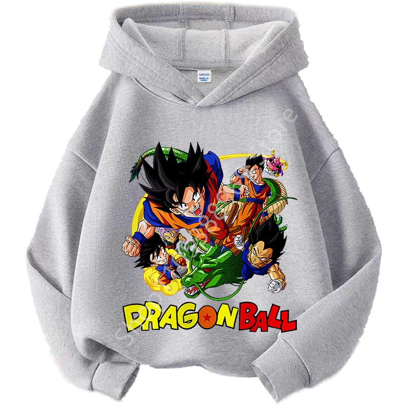 Dragon Ball Chibi Characters Kids Hoodie 100-160 Size 3-12 Years Boys Casual Sporty Children's Sweatshirt