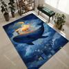 Whale Carrying Lighthouse House Print Carpet Rug for Living Room Bedroom Sofa Doormat Home Decor Non-slip Floor Mat
