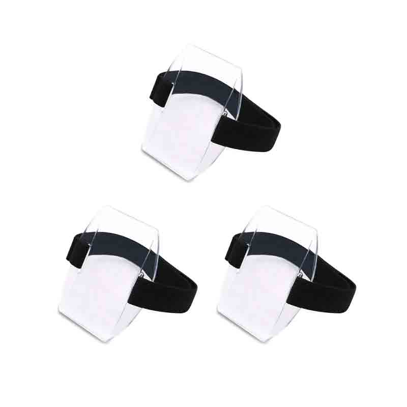 PVC Plastic Card Holder Polyester Reflective Wristband ID Card Holder Arm Adjustable ID Badge Elastic Arm Band ID Badge Holder