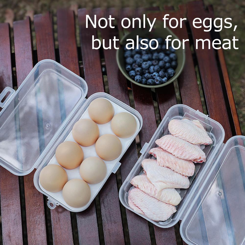 Portable 3/4/8 Grid Egg Storage Box Shockproof Plastic Egg Holder Container for Outdoor Camping Eggs Box Kitchen Organizer Case