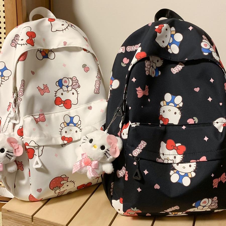 Schoolbag print graffiti student female backpack waterproof backpack Sanrio kt cat niche versatile schoolbag Korean girl
