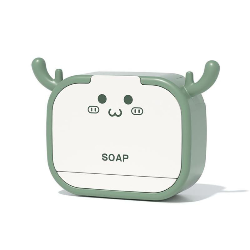 Soap Holder Abs Paste Wall-mounted Drain Punch-free Storage Rack Storage Disk For Bathroom Soap Container Box Creative Soap Dish