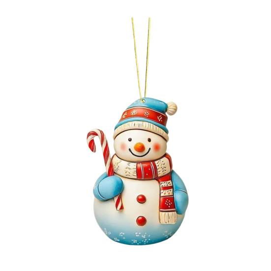 Christmas Ornament Snowman Pendant Acrylic Car Hanging Decoration Winter Xmas Tree Decoration Festive Gift Decor