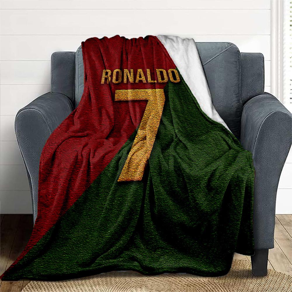 1pc Ronaldo Seven Outdoor Blanket Lightweight Flannel, Soft & Warm, All-Season Use for Sofa, Outdoor, Camping, Living Room, Office044