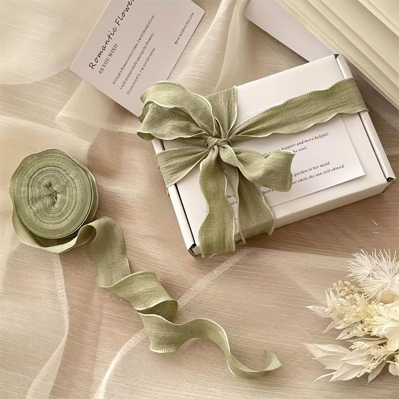 

10 ярдів Багатокольорова Квіткова Стрічка для Виготовлення Бантів для Пакування Подарунків, Весільного Декору, DIY Ремесел, Бантів для Волосся та Букетів - Об ємна Стрічка для Завивки для Весілля 10 yards（About 9 meters） зелений