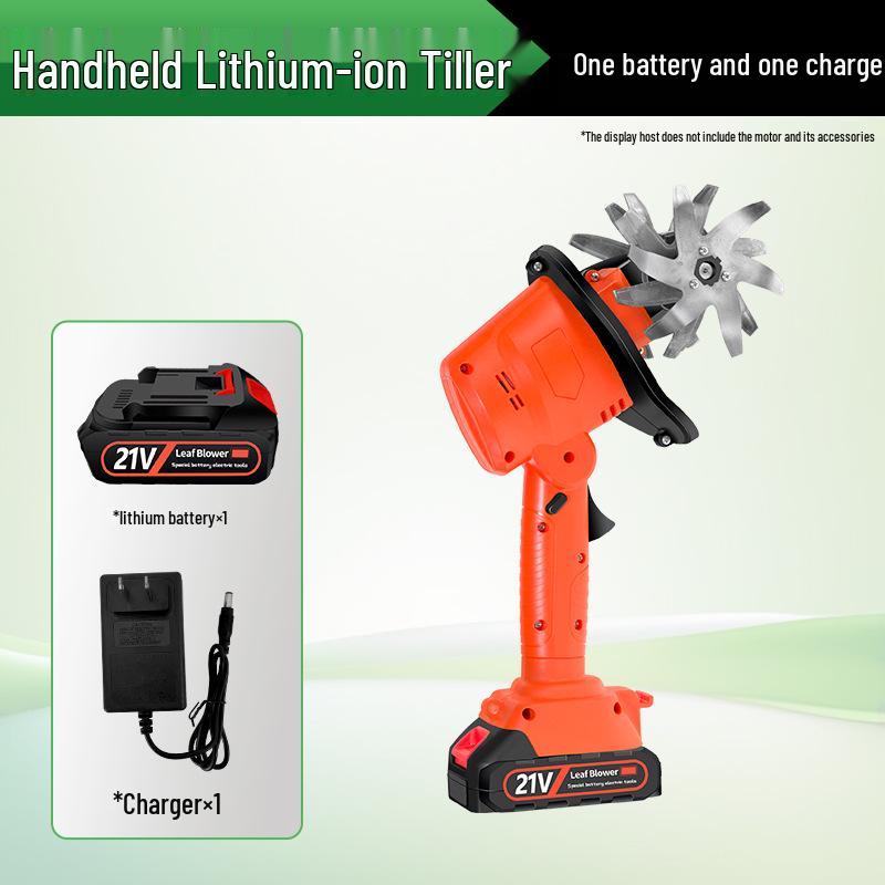 Portable Wireless Electric Tiller: Handheld Lithium Micro Tiller with Extension for Home Gardening