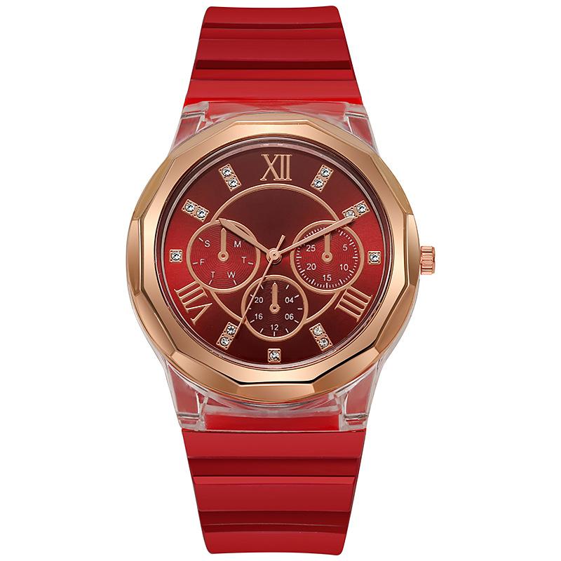 Jelly Watch Women S Simple Fashion Silicone Small Round Watch Primary School Children S Women S Sports Watch красный