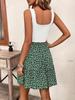 Elegant Square Neck Sleeveless Printed Summer Dress for Women