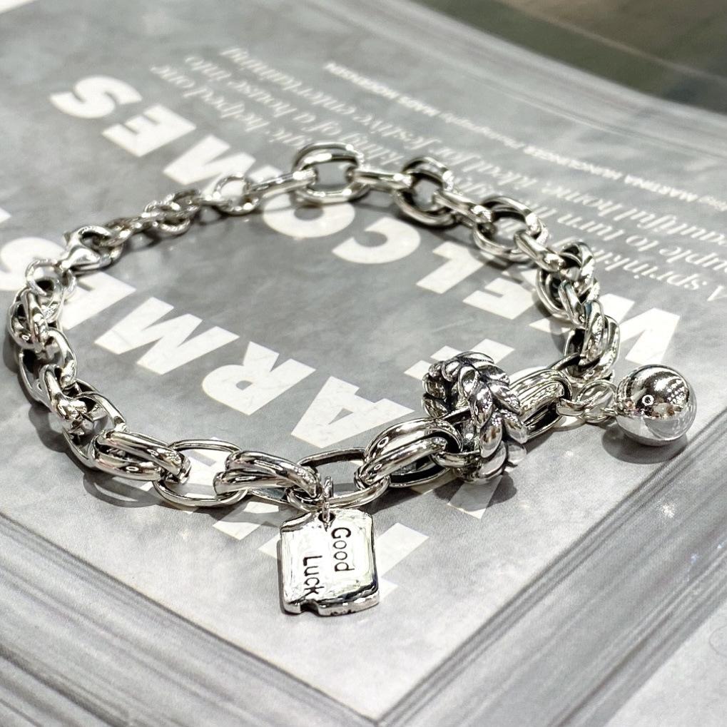 VENTFILLE 925 Sterling Silver Wheat Chain Bracelet For Women Gift Orb Good Luck Pendant Vintage Jewelry Dropshipping Wholesale