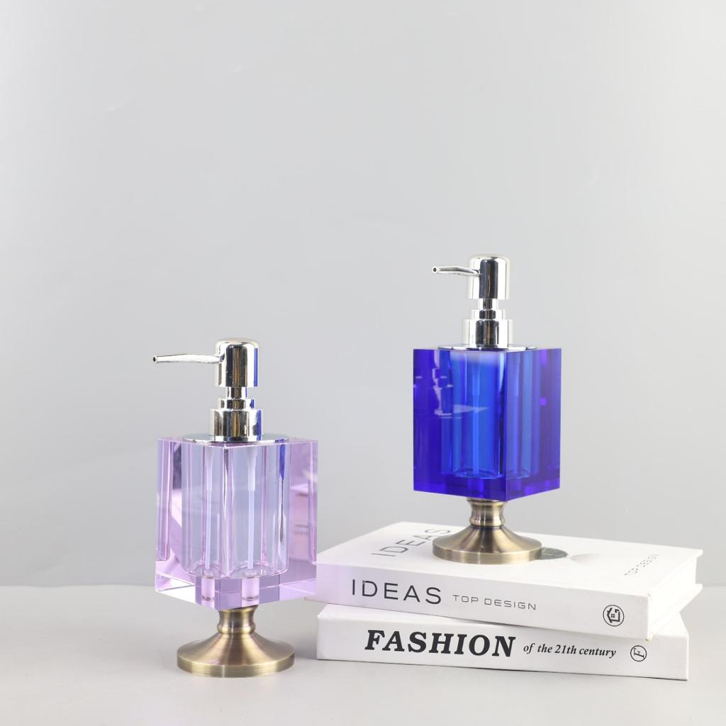 Crystal Glass Portable Soap Dispenser Modern Crystal Press Lotion Bottle Household Shampoo Empty Bottle Bathroom Accessories New
