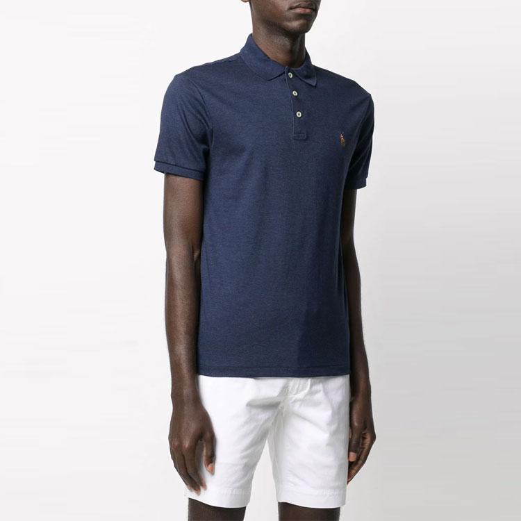Polo Ralph Lauren Embroidered Logo Short Sleeve Polo Shirt Men Tops Navy-Blue 710652578-075