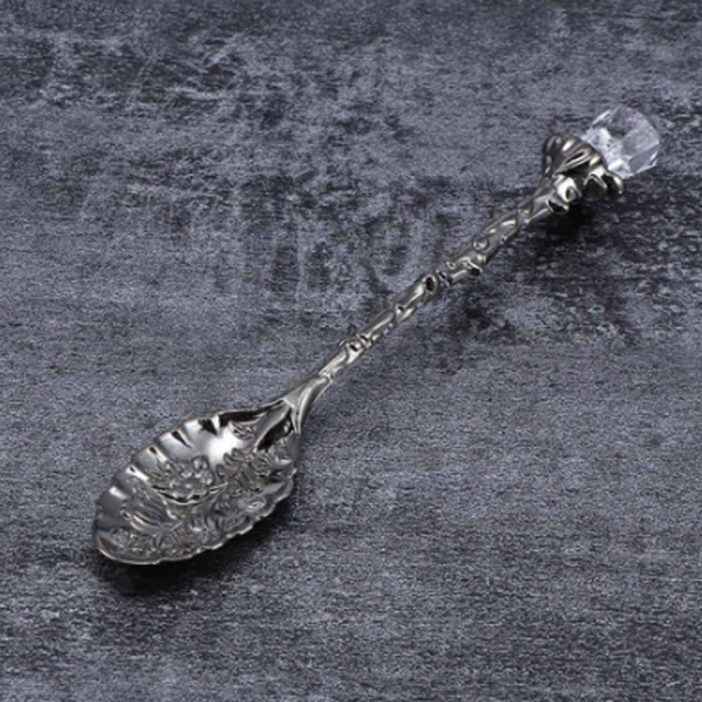 Crystal Head Coffee Spoon Ice Cream Flatware Tea Zinc Zinc Zinc Alloy Scoops Accessories Kitchen Dining Bar