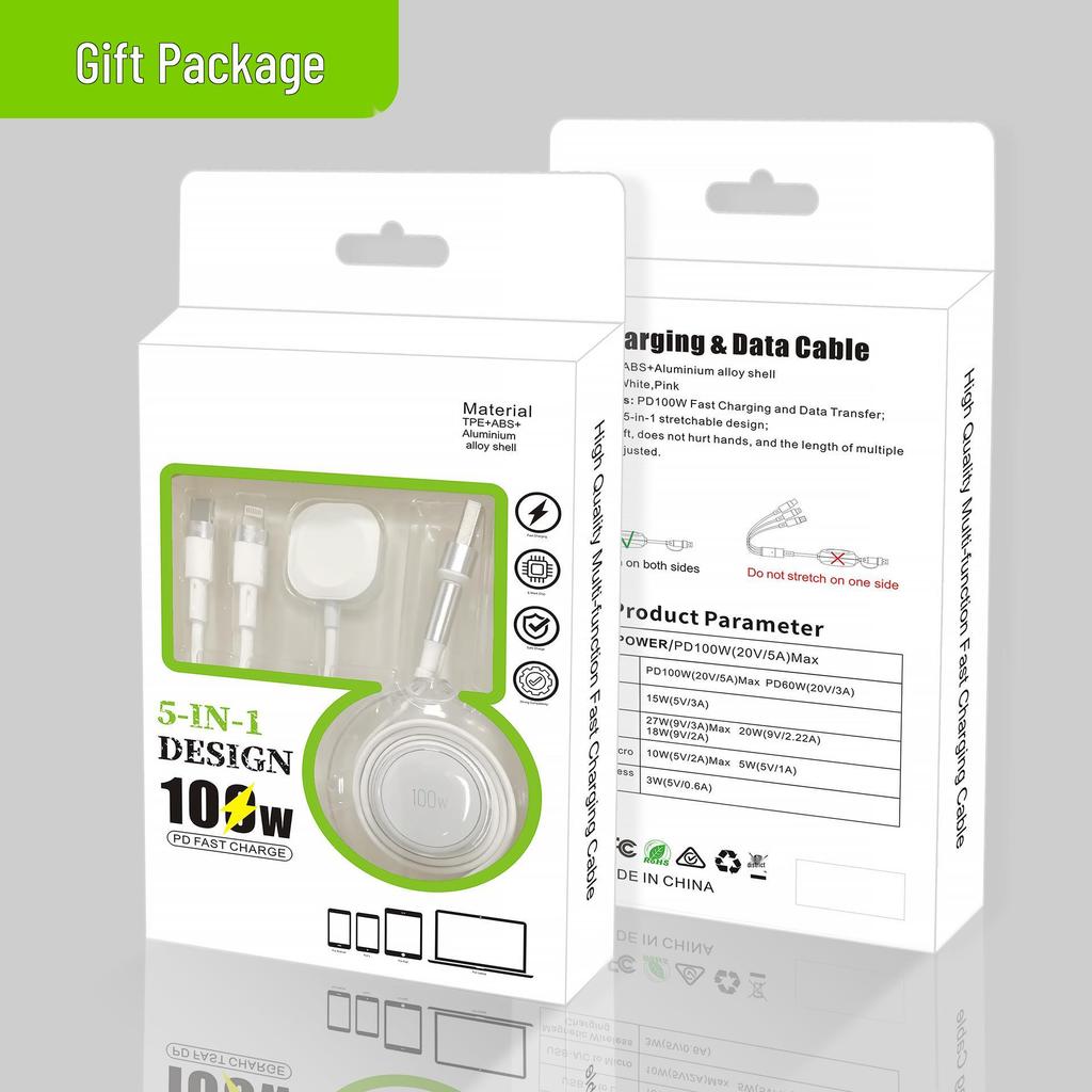 Multi-Purpose Magnetic Charging Watch with Retractable Mobile Phone Data Cable - Perfect for Creative Gifts