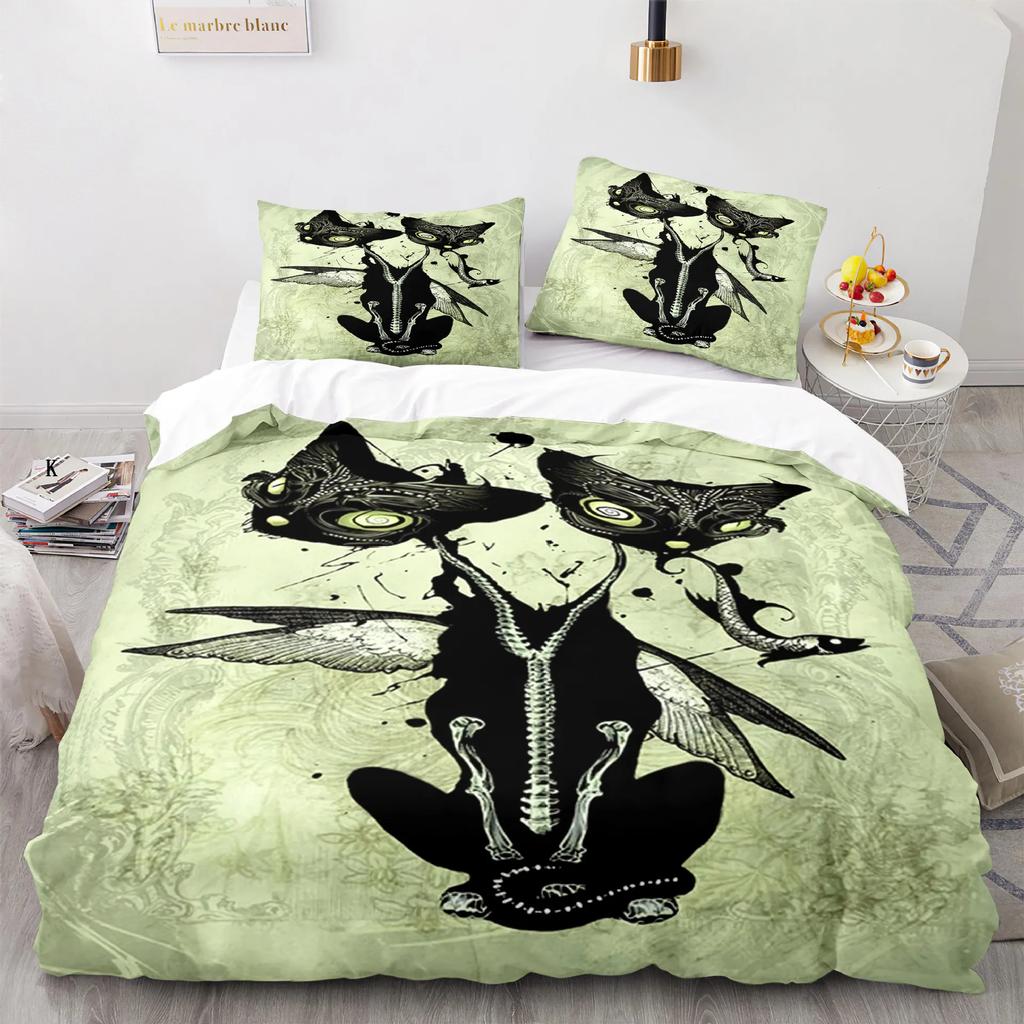 Colorful Cat Duvet Cover Cute Cats Pattern Creative Color Design For Children Boys Girls Bedroom Decorative Animals Queen King