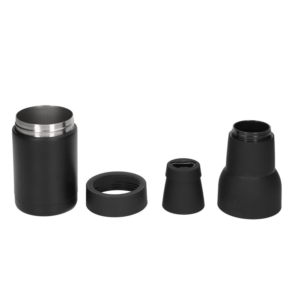 Vacuum Double Wall Stainless Steel Can Insulation and Cold Storage Tank with Bottle Opener Black