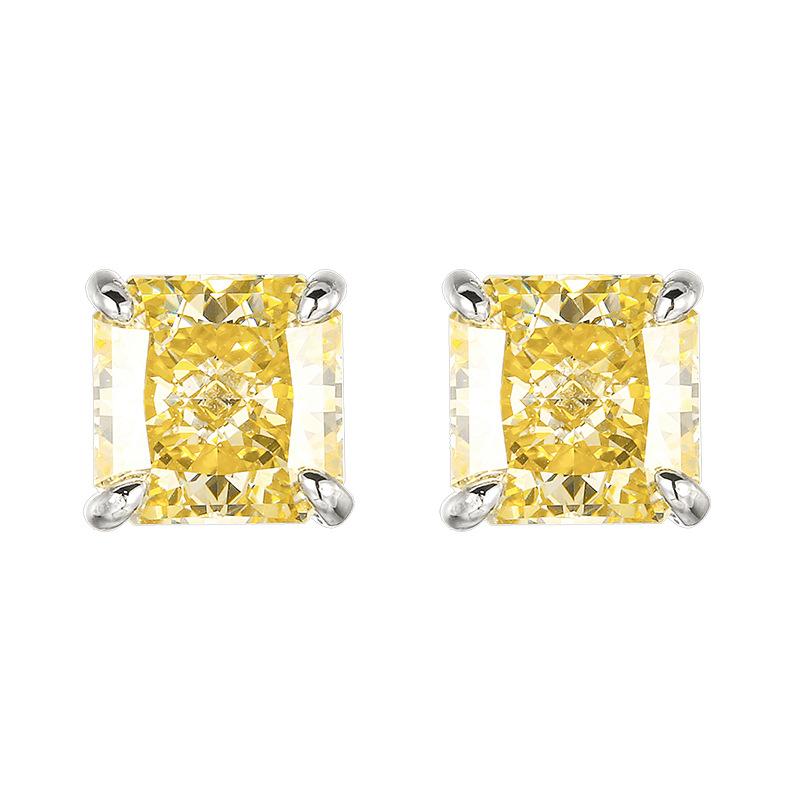 Jewelry Set Earrings Rings Necklaces Square High Carbon Diamonds Ice Flower Cut Fashionable Luxurious Women's