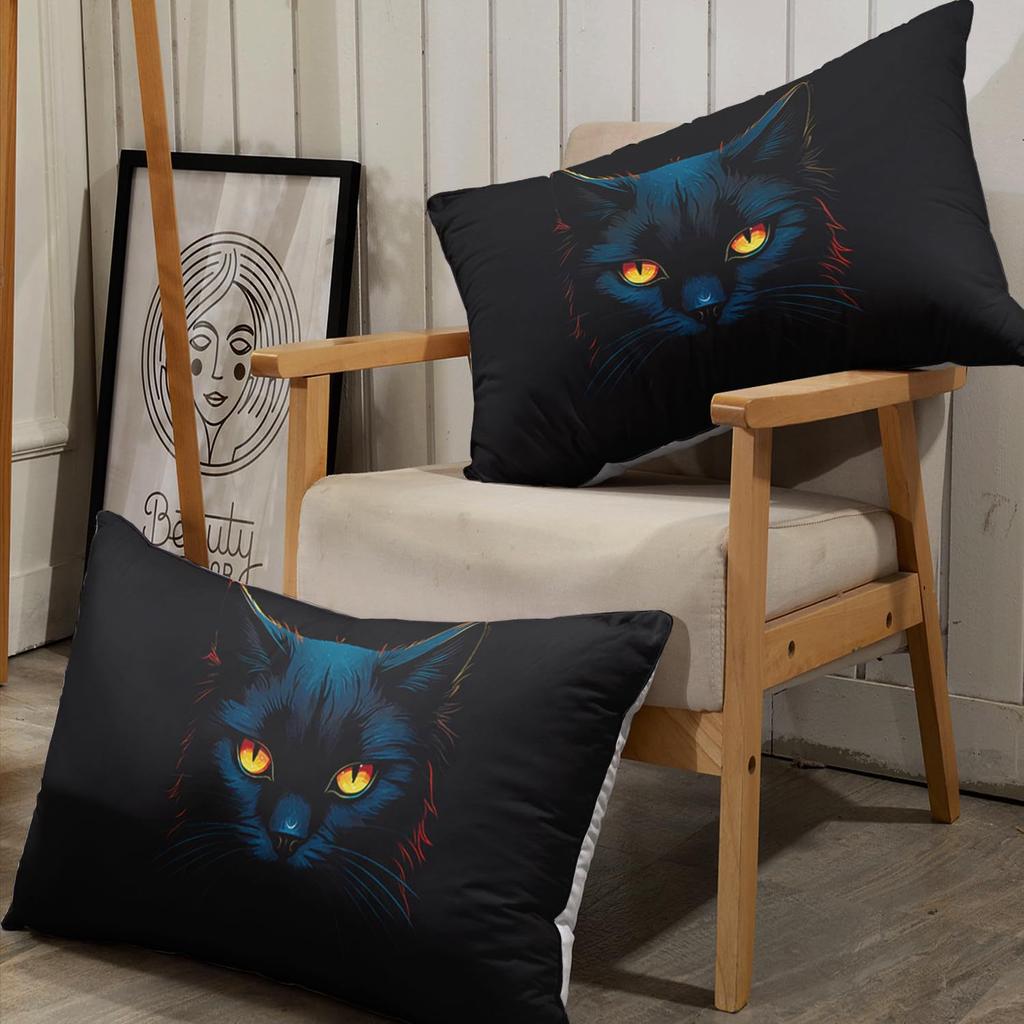 Animal Black Cat Pattern Bed Hat Three-Piece Digital Printing Bedding Bed Hat Three-Piece Set Children And Adults