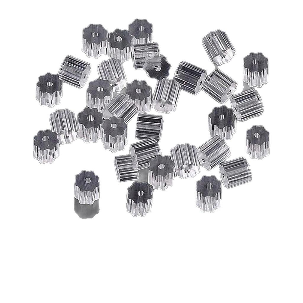 Anti-Drop Transparent Resin Earring Backs - Non-Allergenic, Octagonal, Cylindrical Suction Cups.