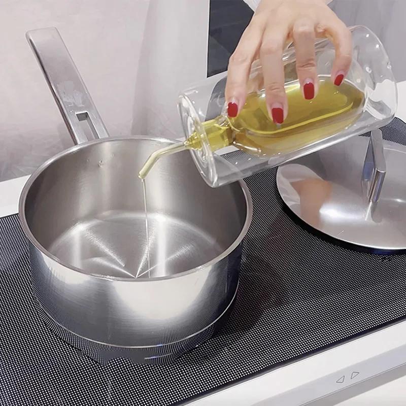 Double Glass Oil Jug Oil Tank Vinegar Jar Seasoning Bottle Olive Oil Jug Kitchen Utensils Transparent Color Seasoning Tools