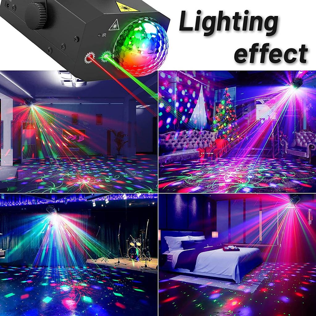 Party Lights Disco Ball Lights, DJ Disco Lights LED Activated Stage Lights Strobe Lighting Sound for Christmas Club Bar Party Holiday Christmas Birthd
