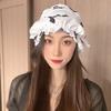 Womens Swim Cap for Long Hair Cute Korean Style Colorful Fabric Design Elegant Beach Photography Hot Spring Swimming Cap